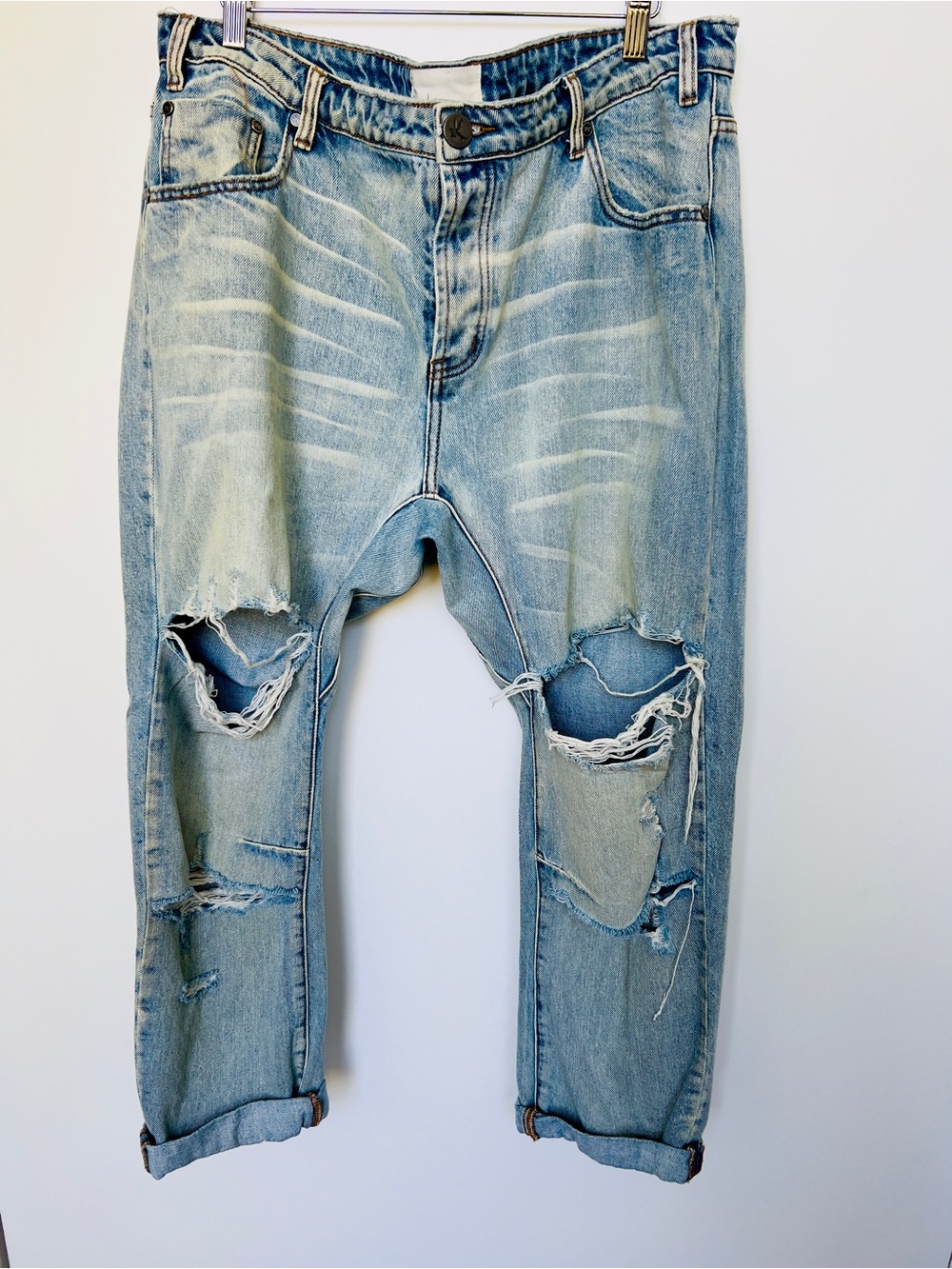 One Teaspoon Distressed women’s Blue denim Jeans - Picture 2 of 5